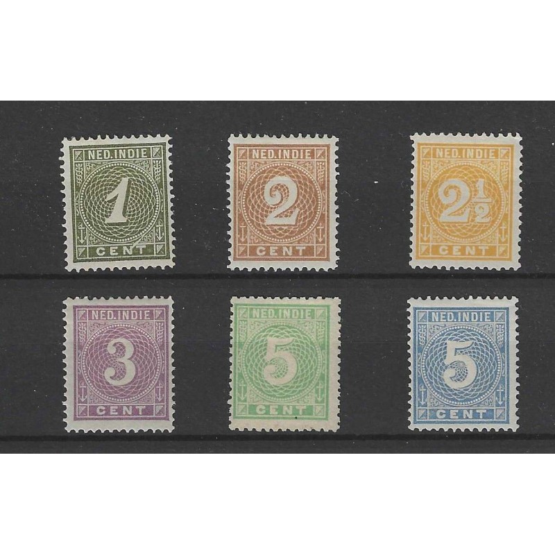 Dutch East Indies 17-22 Numeral MH/unused  CV 100 €