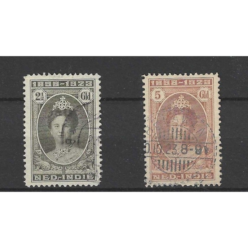 Dutch East Indies  160-166 Wilhelmina  1923 set VFU/used  CV 225 €