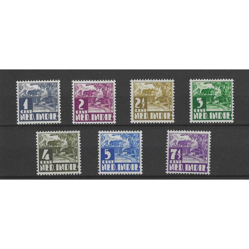 Ned. Indie  246-252 Karbouw met wm MNH/postfris  CV 20 €