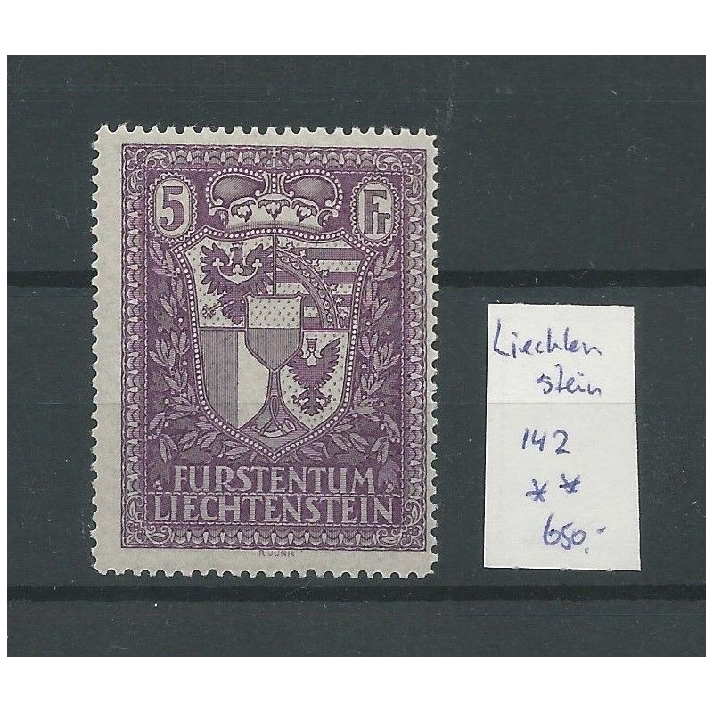 Liechtenstein 142 Landeswappen MNH CV 750 €
