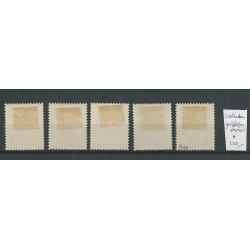 Liechtenstein 143-147 Airmail 1934 MH/unused  CV 280 € gerifftes papier