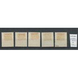 Liechtenstein 143-147 Luchtpost 1934 MH/ongebr  CV 280 € gerifftes papier