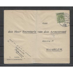 Netherlands D5 Official on gelopen cover binnen Haarlem 1918  CV 125++€