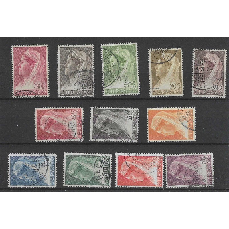 Curaçao 126-137 Wilhelmina VFU/used  CV 48 €