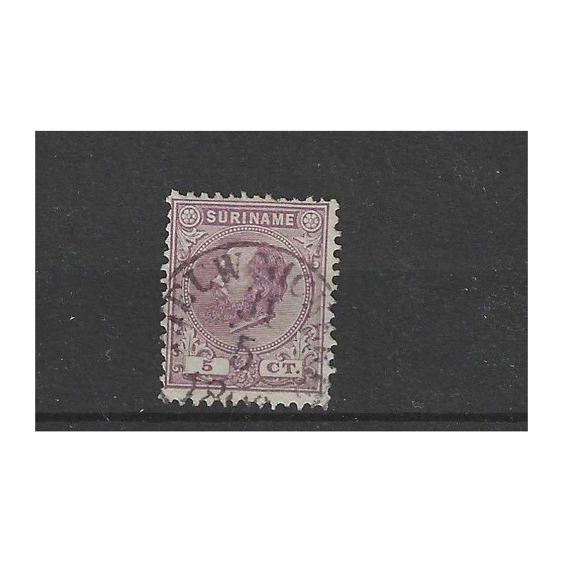 Suriname 5C Willem III  NIEUW NICKERIE VFU/used CV 7 +€