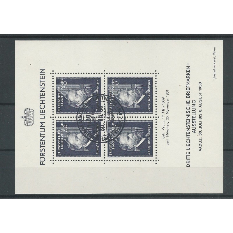 Liechtenstein BLOCK 3  Briefmarkenausstellung VFU/used  CV 30 €