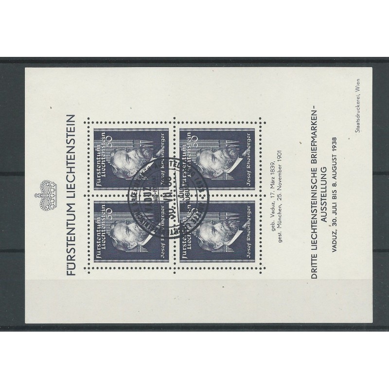 Liechtenstein BLOCK 3  Briefmarkenausstellung VFU/gebr  CV 30 €