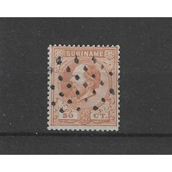 Suriname 13A Willem III  STOMP PUNTSTEMPEL VFU/gebr CV 60+ €