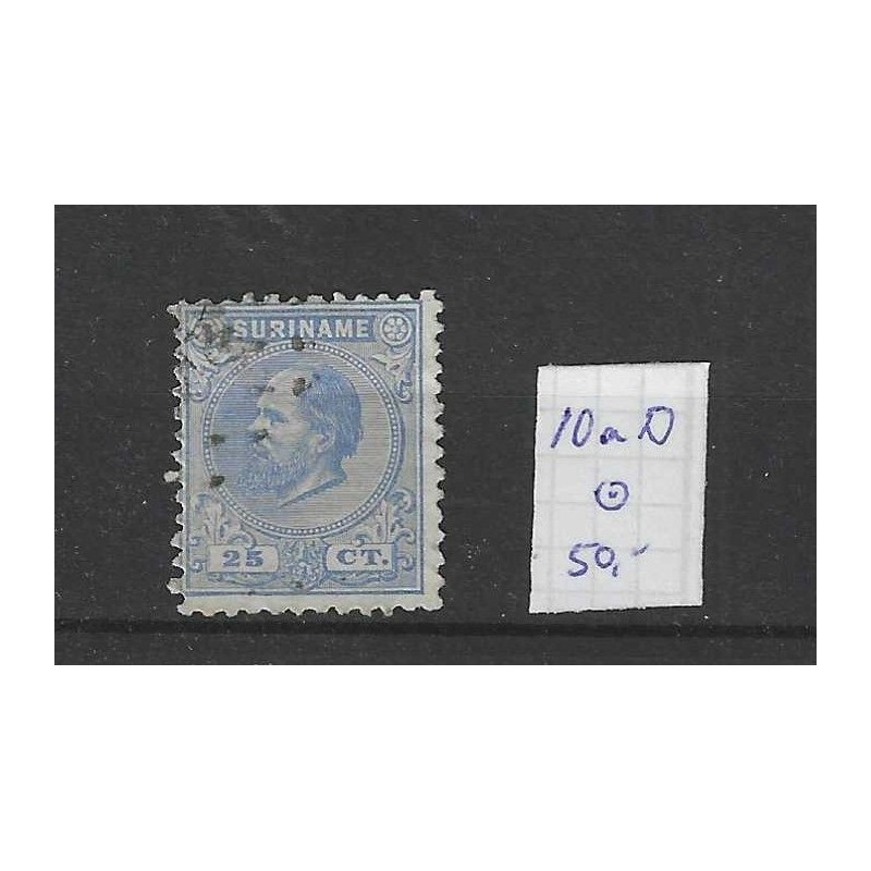 Suriname 10aD  Willem III  VFU/used CV 50  €