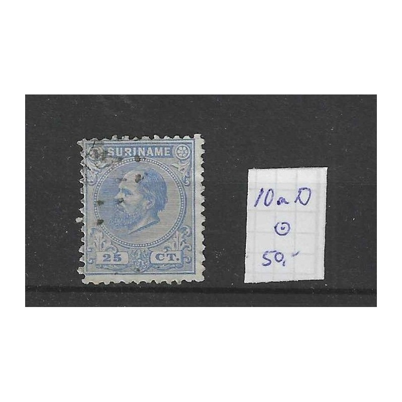 Suriname 10aD  Willem III  VFU/gebr CV 50  €