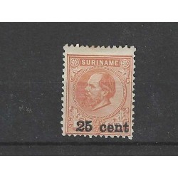 Suriname 38C Provisional stamp  tandingsvarieteit  MH/unused CV  5 €
