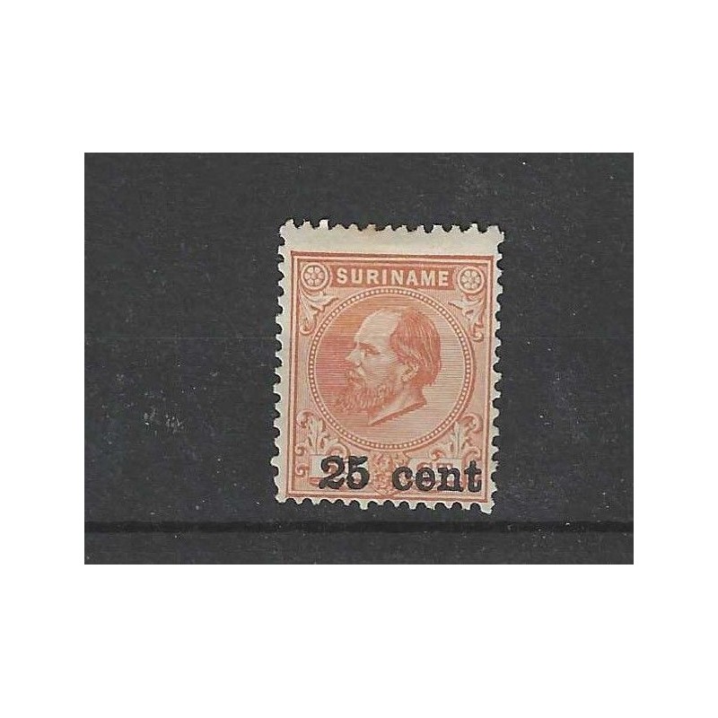 Suriname 38C Provisional stamp  tandingsvarieteit  MH/unused CV  5 €