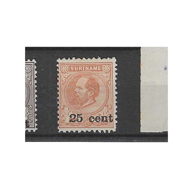 Suriname 38D Provisional stamp  MH/unused CV  5 €