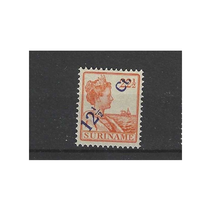 Suriname 10aB Willem III 25ct VFU/gebr CV 30 €