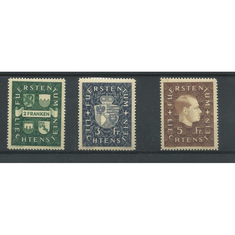 Liechtenstein 183-185 Wappen und Fürst Franz I MNH/postfris  CV  70 €