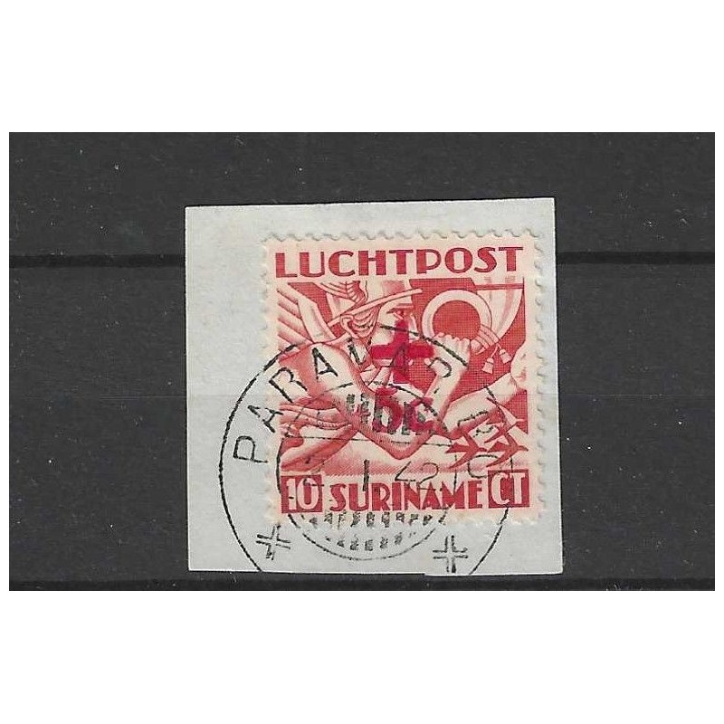 Suriname LP23  Luchtpost  met FDC afstempeling VFU/gebr CV 10++ €