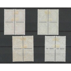Netherlands R86-89 Child Welfare 1930 syncopated perforation blocks of 4 VFU/used  CV 150+ €