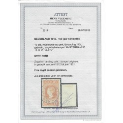 Netherlands 101 Jubilee 10Gld  VFU/used  CV 900  € with Certificate !!