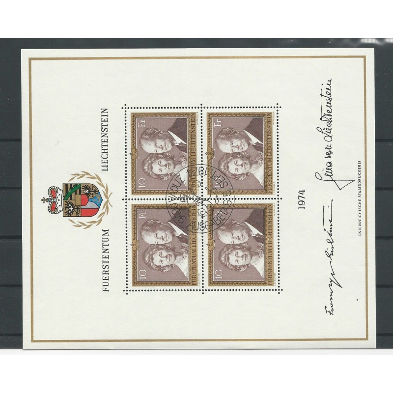 Liechtenstein 614 FÜRSTENPAIR in KLEINBOGEN VFU/used  CV  40 €