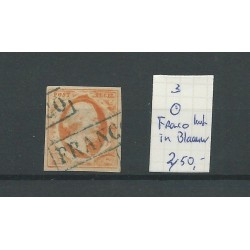 Netherlands 3 "FRANCO-kastje in BLUE" VFU/used  CV 450 €