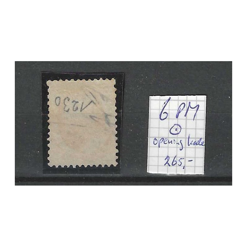 Netherlands  6PM Willem III with plate flaw "Open Kaderlijn" VFU/used  CV 265 €