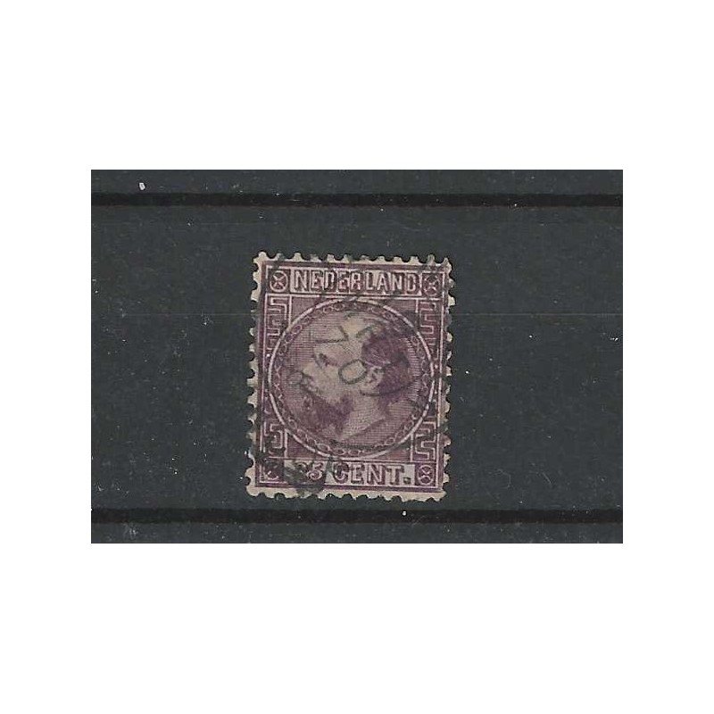 Nederland 11 Willem III  "Francotakje-stempel" VFU/gebr  CV 125 €