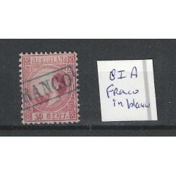 Netherlands 8I-A Willem III  "Franco-kastje" in blue VFU/used  CV 50+ €