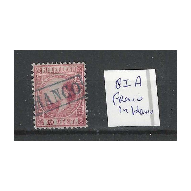 Nederland 8I-A Willem III  "Franco-kastje" in blauw VFU/gebr  CV 50+ €