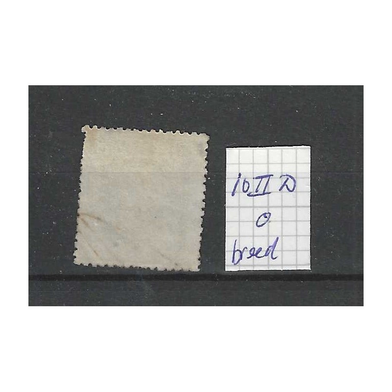 Netherlands 7II-D Willem III  "BREED"-zegel  VFU/used  CV 25+ €