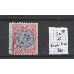 Nederland 29A  Willem III breed zegel plaafout PM1 VFU/ gebr  CV 500 €