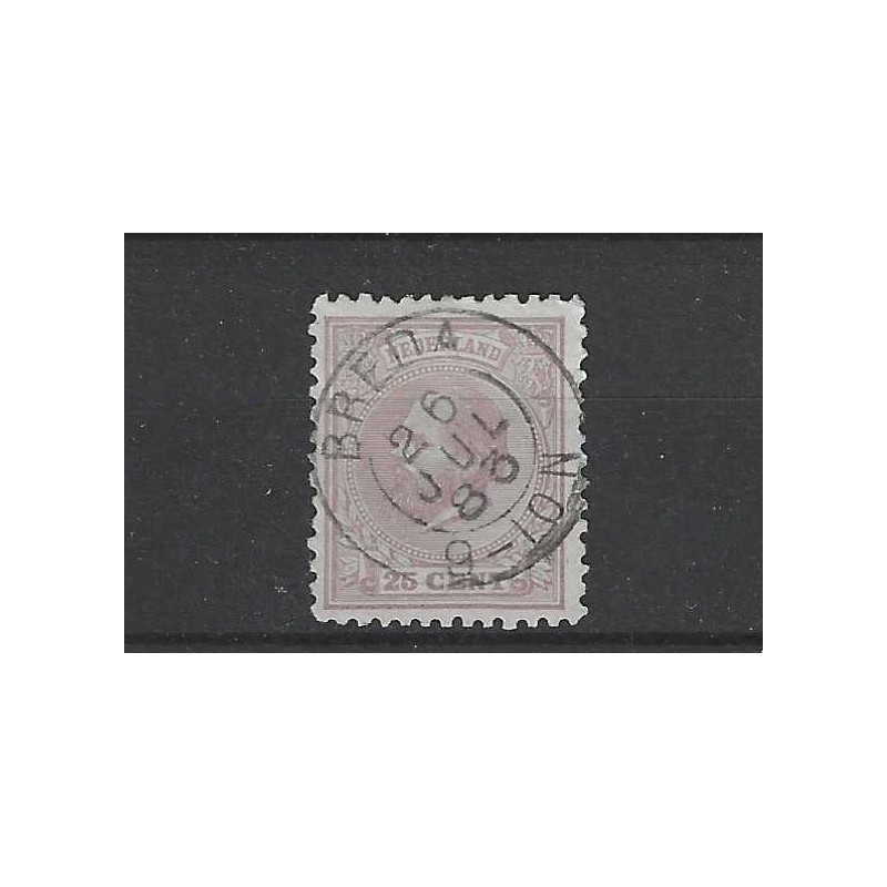 Nederland 26  Willem III  "CUIJK 1889" kleinrond VFU/ gebr  CV 10+ €