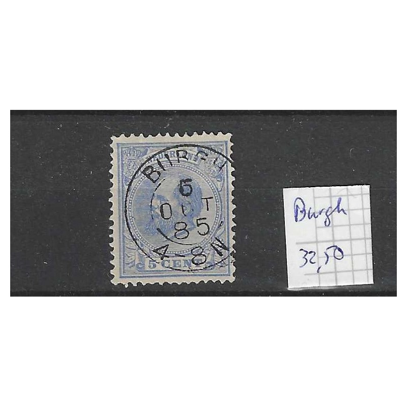 Nederland 19  Willem III  "BURGH 1885" kleinrond VFU/ gebr  CV 32,5+ €