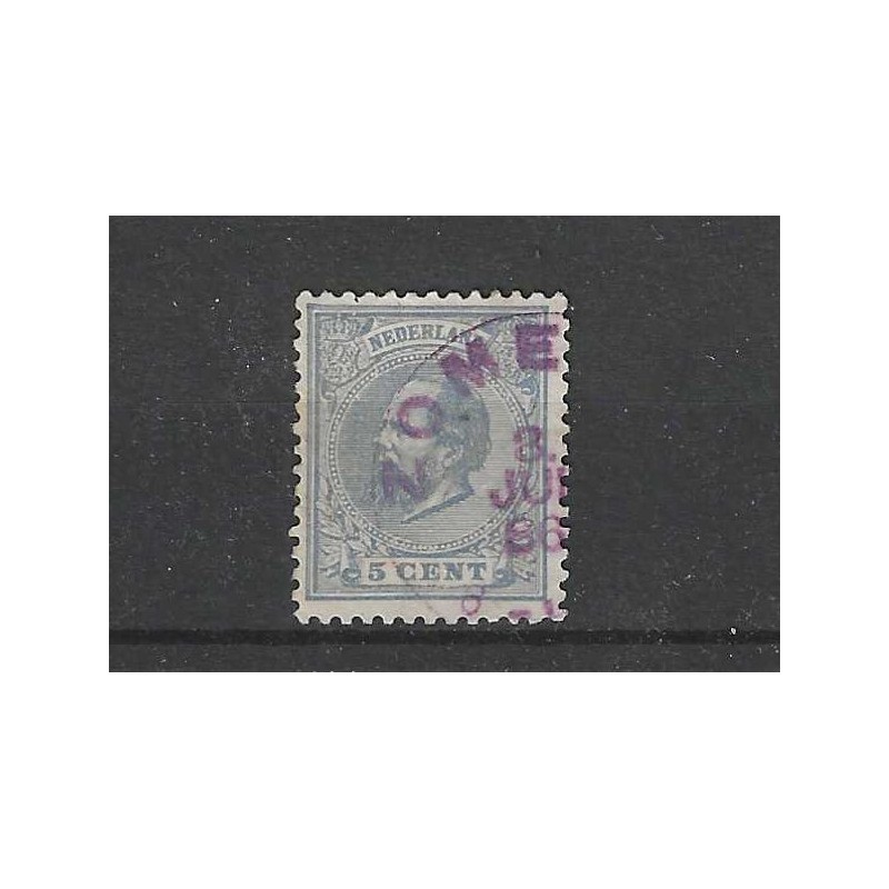 Nederland 19 Willem III  "ZOMEREN 1886" rubberstempel VFU/ gebr  CV 30+ €