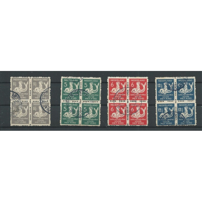 Netherlands  R82-85 Syncopated perforation BLOCK of 4 VFU/used  CV  150 €