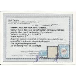 Netherlands P27I variëteit 5  MNH  CV  150+ € BEFUND VLEEMING