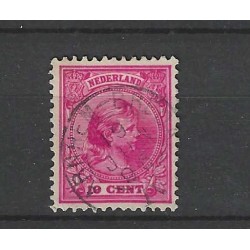 Netherlands 37 Wilhelmina "ARNHEM-BREDA-IV 1895" small round cancel VFU/used CV  10++ €