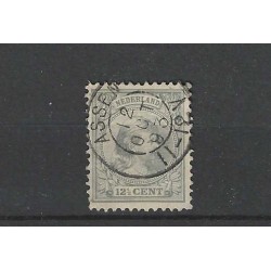 Netherlands 38 Wilhelmina "ASSEN 1893" small round cancel VFU/used CV  5+ €