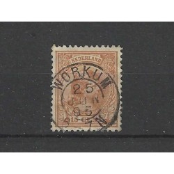 Netherlands 39 Wilhelmina "WORKUM 1895" small round cancel VFU/used CV  10++ €