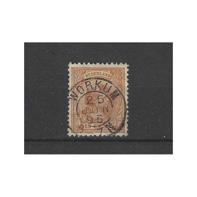 Netherlands 39 Wilhelmina "WORKUM 1895" small round cancel VFU/used CV  10++ €
