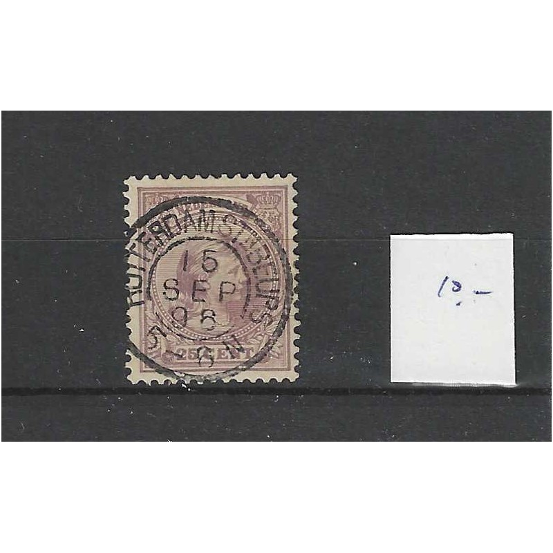 Nederland 42 Wilhelmina "ROTTERDAMSTN-BEURS 1896" kleinrond VFU/gebr CV  16++ €