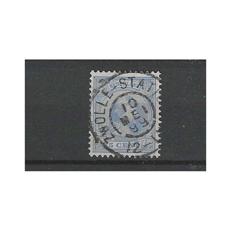 Nederland 35 Wilhelmina "ZWOLLE-STATION 1899" grootrond VFU/gebr CV  5+ €