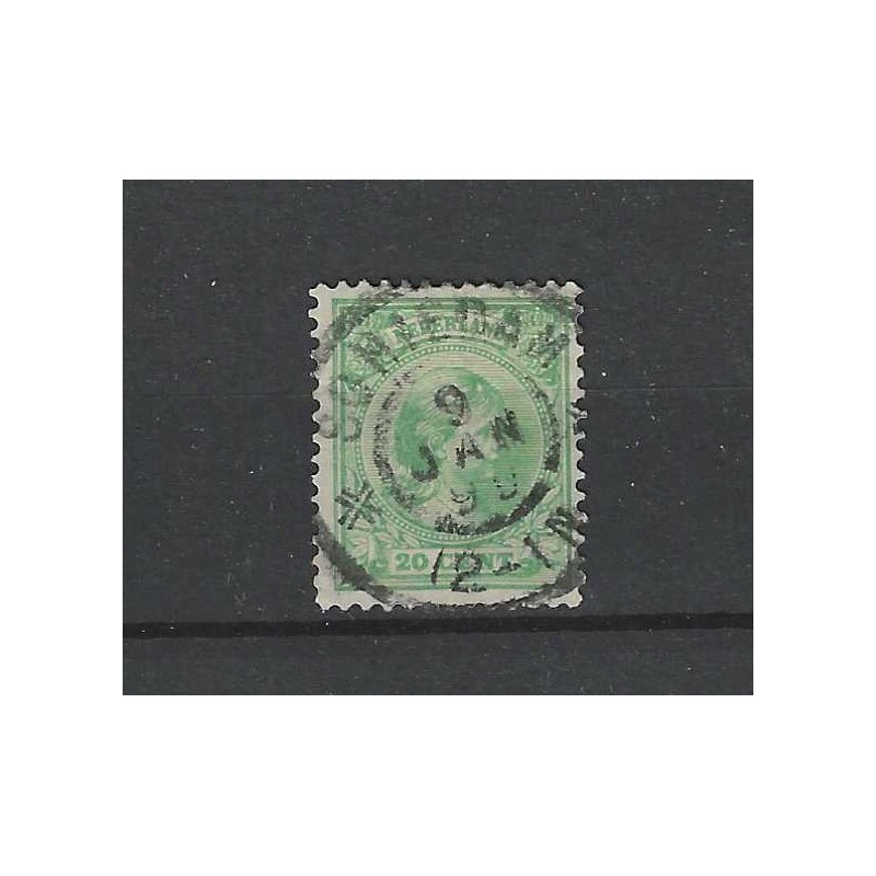 Netherlands 40 Wilhelmina "SCHIEDAM 1899" large round cancel VFU/used CV  5+ €