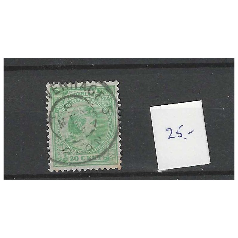 Nederland 40 Wilhelmina "GRAVENHAGE-5 1899" grootrond VFU/gebr CV  29+ €