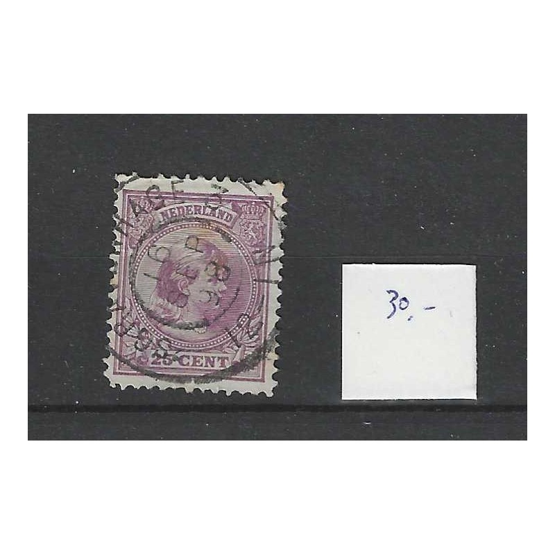 Nederland 42 Wilhelmina "GRAVENHAGE-3 1898" grootrond VFU/gebr CV  38+ €