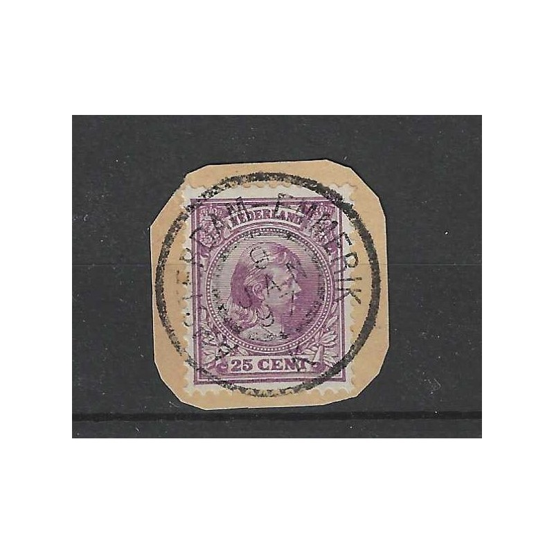 Nederland 42 Wilhelmina "AMSTERDAM-EMMERIK 1897" grootrond VFU/gebr CV  10+ €