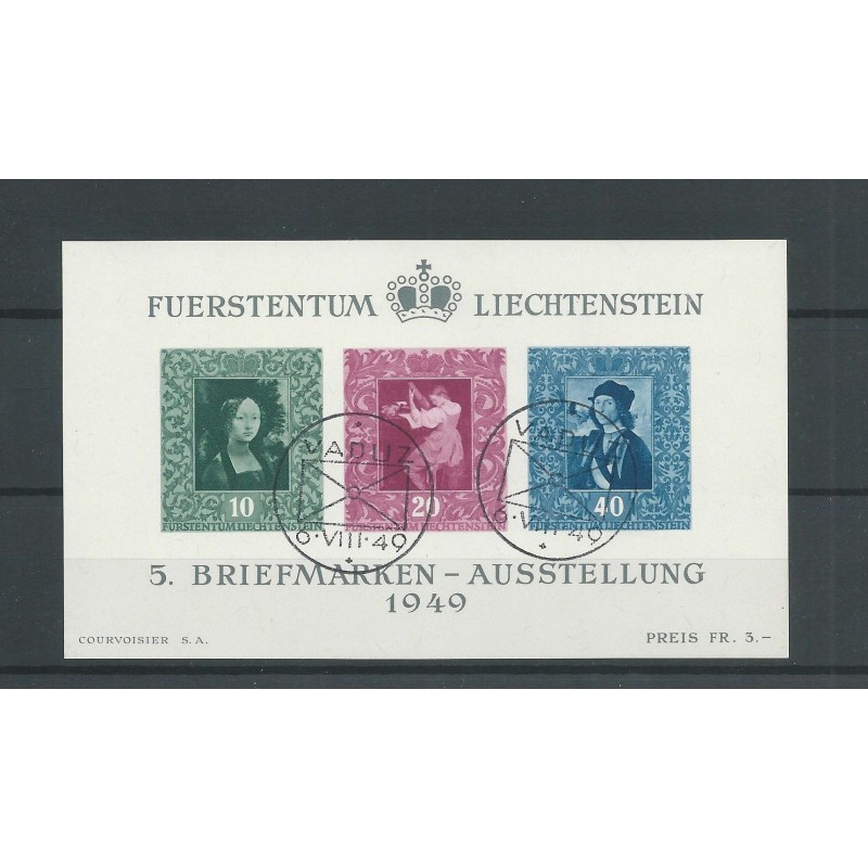 Liechtenstein  BLOCK 5  Breifmarkenausstellung  VFU/used  CV 160 € FDC-cancel