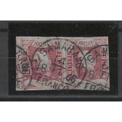 Dutch East Indies 1 Willem III pair "SAMARANG 1868" VFU/used CV 320 € EXTREMELY FINE !!