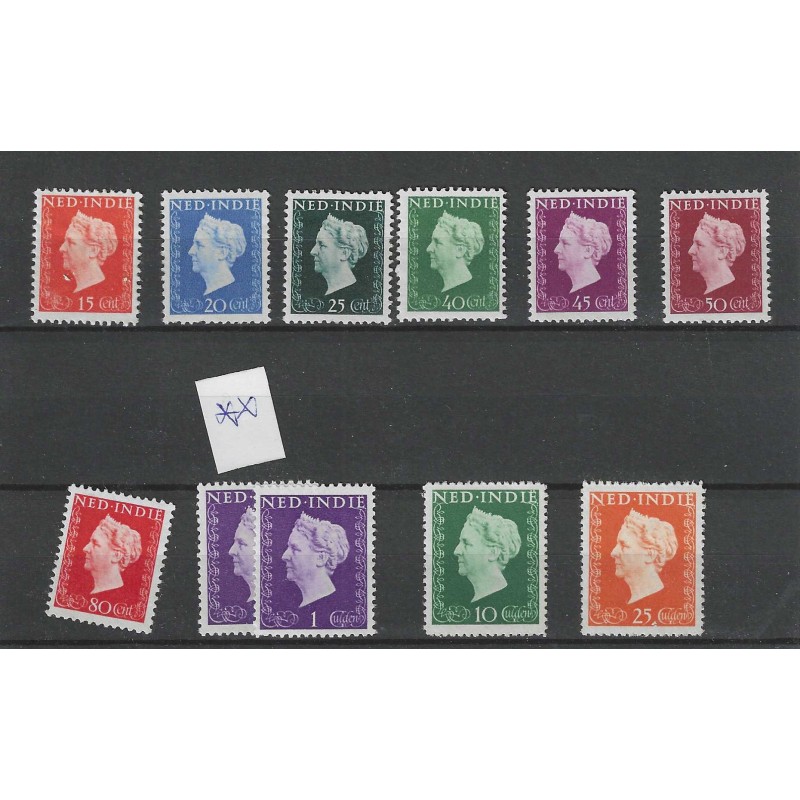 Ned. Indie  337-346 Wilhelmina  MNH/postfris  CV 120 €