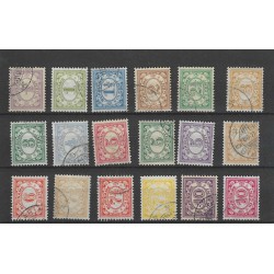 Suriname 69-86 Numeral set  VFU/used  CV 35 €