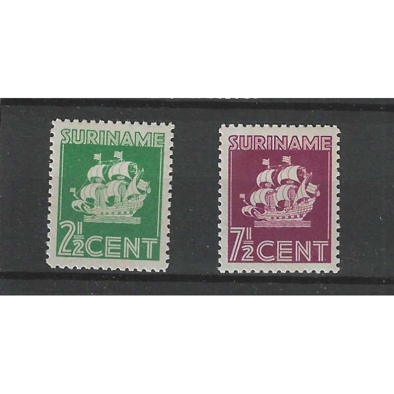 Suriname 195-196 Scheepje indische druk MNH/postfris CV 30 €